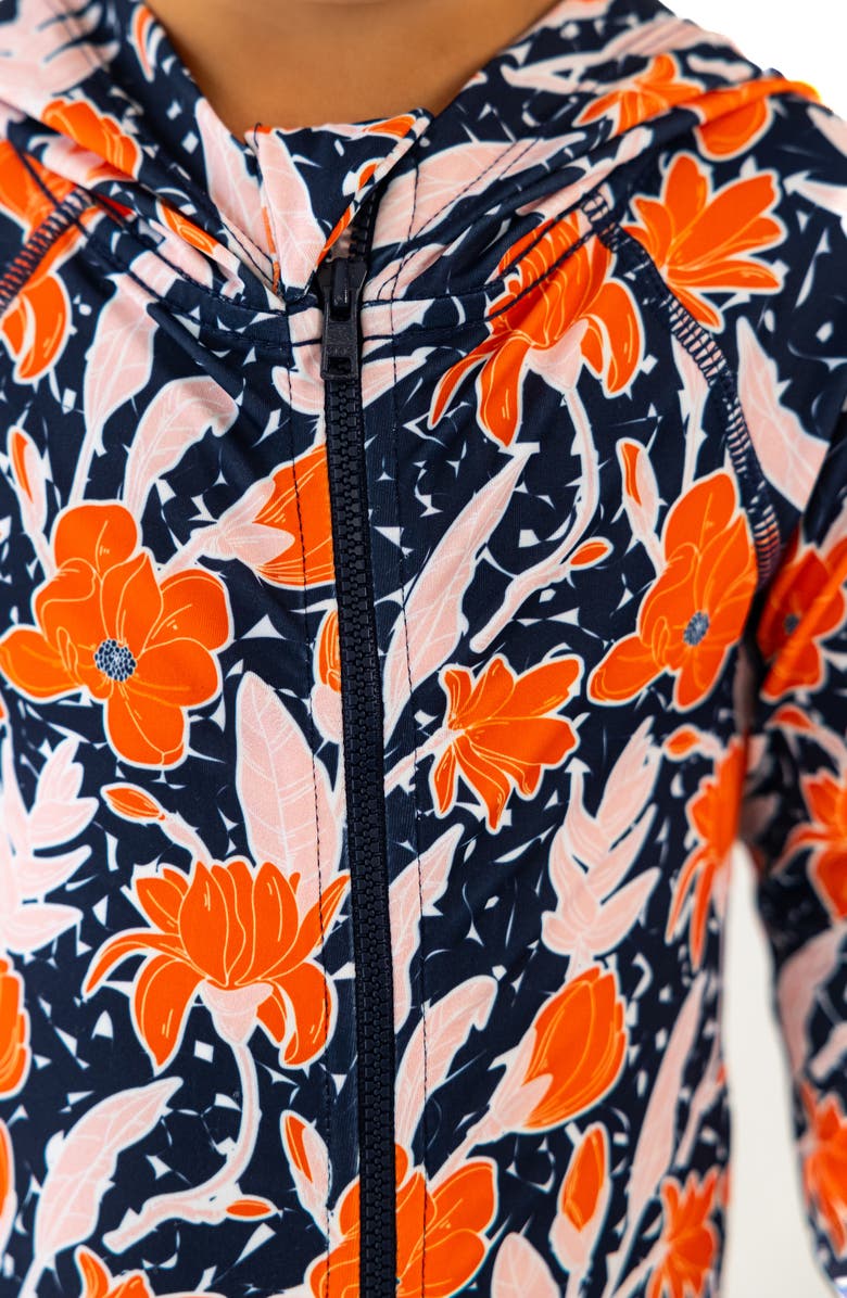 Lake Label Kids' Floral Long Sleeve Full Body Hooded Swimsuit, Alternate, color, 