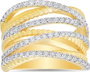 Queen Jewels Cubic Zirconia Twisted Crossover Ring