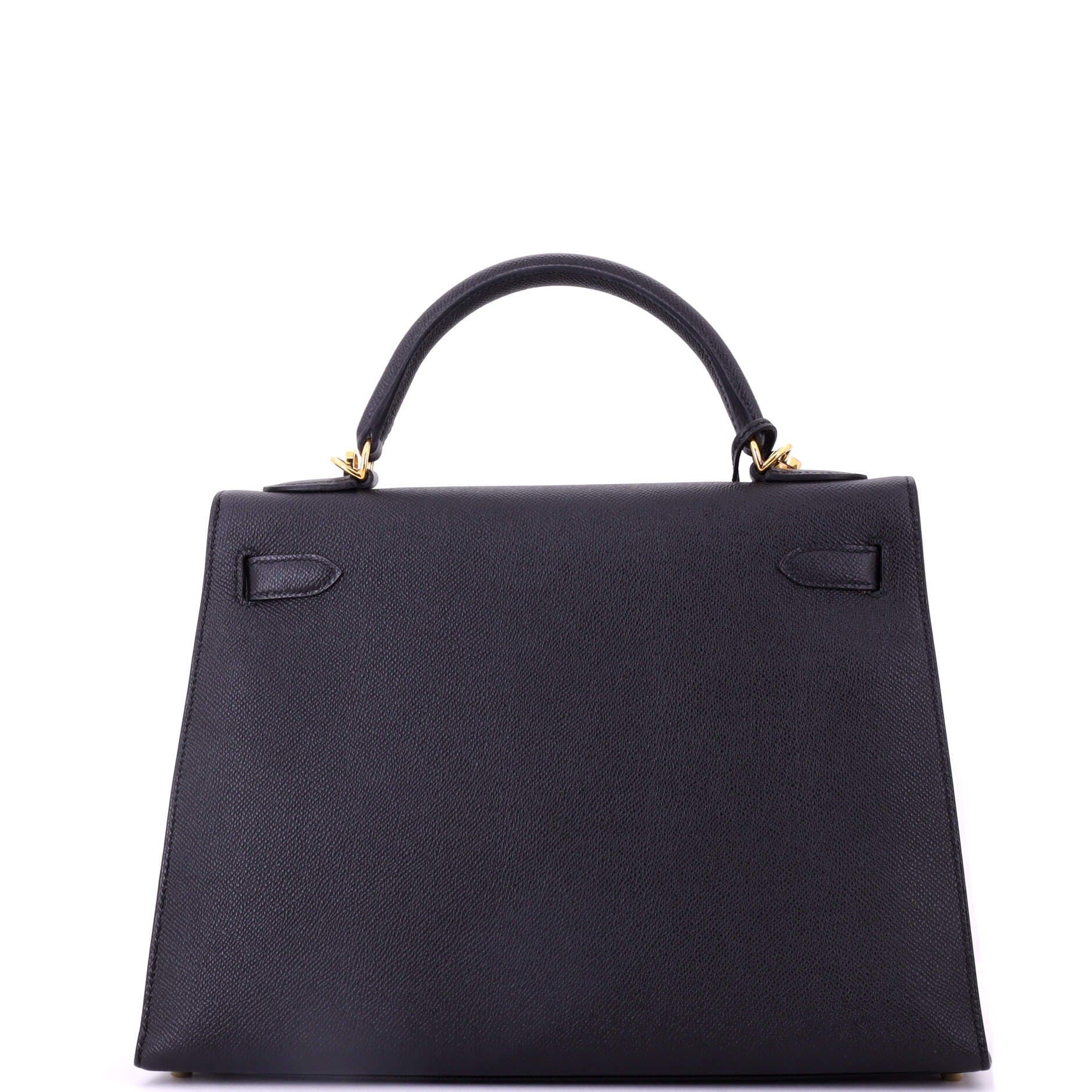 Pre-Owned Hermes Kelly Handbag Black Epsom with Gold Hardware 32, Alternate, color, Noir