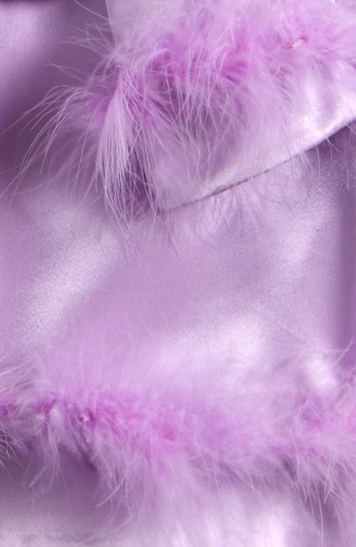 Ava & Yelly Kids' Faux Fur Trim Satin Pajamas