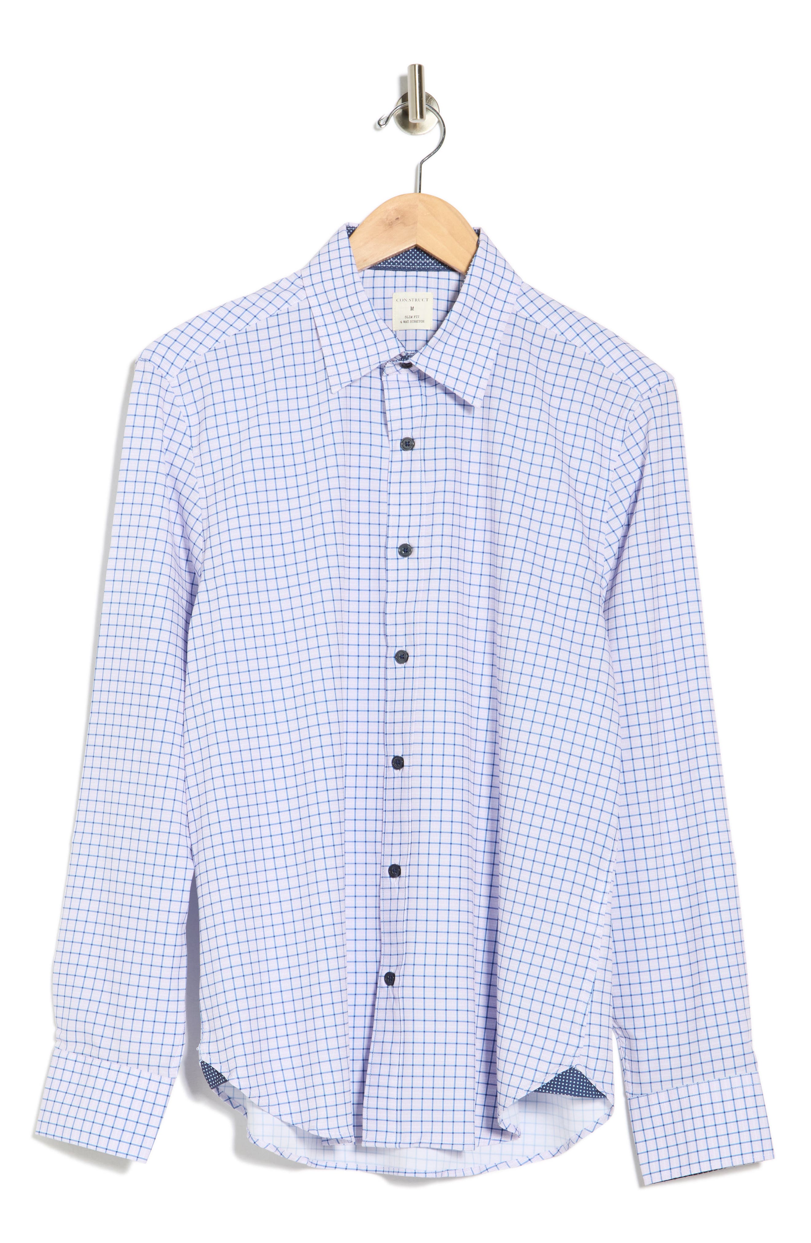 CONSTRUCT Grid Print Stretch Dress Shirt (Men) | Nordstromrack