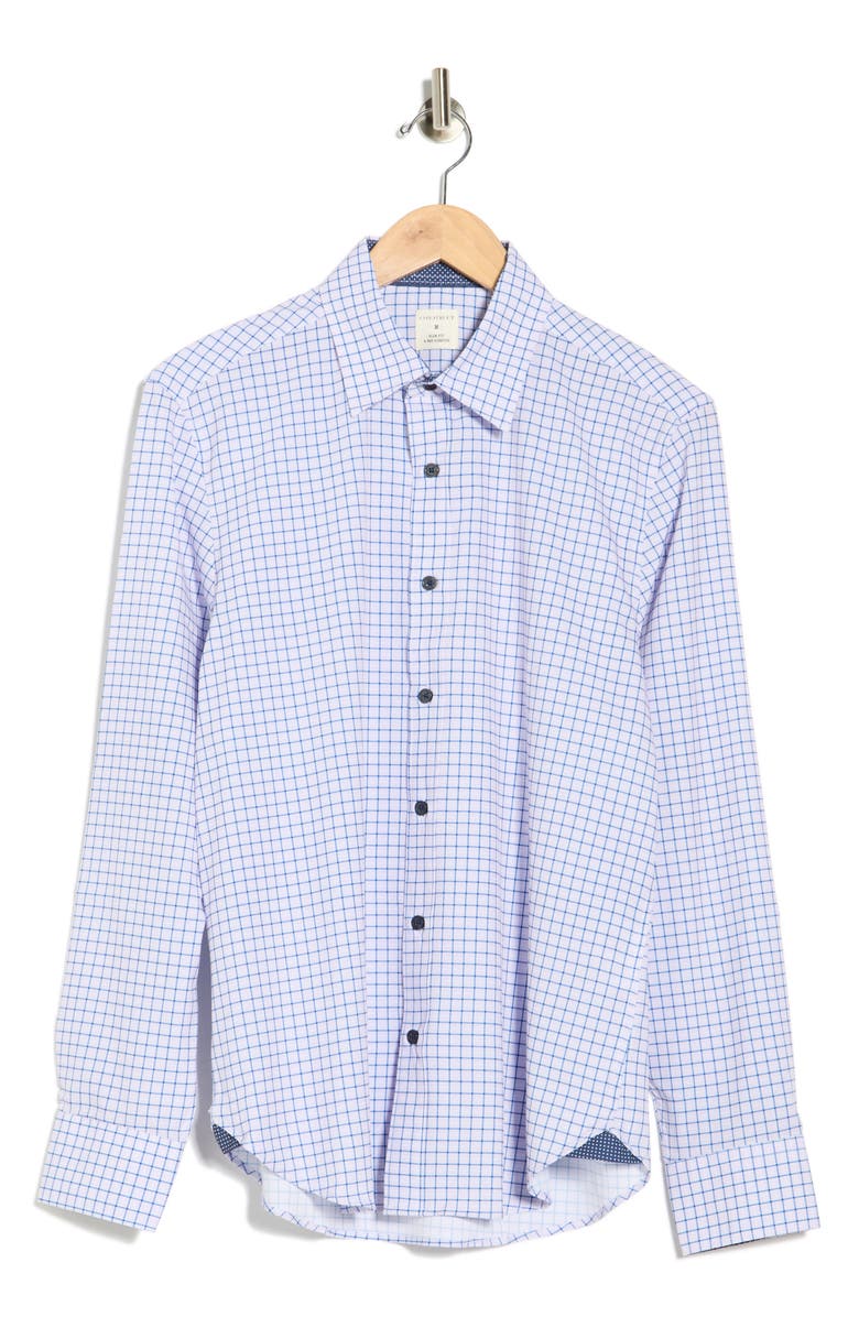 CONSTRUCT Grid Print Stretch Dress Shirt, Alternate, color, Lilac