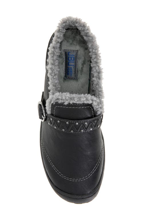 Jbu Riley Faux Shearling Lined Slipper In Black