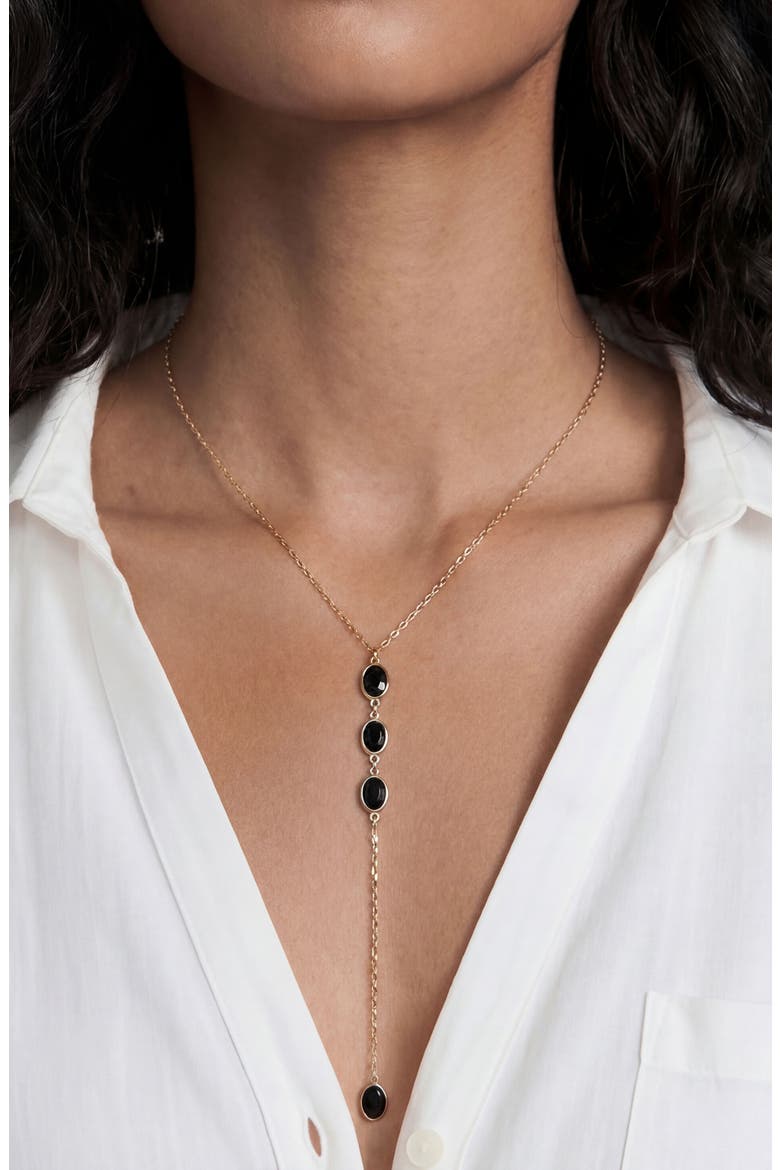 Sparkle Dip Y-Necklace, Alternate, color, BLACK