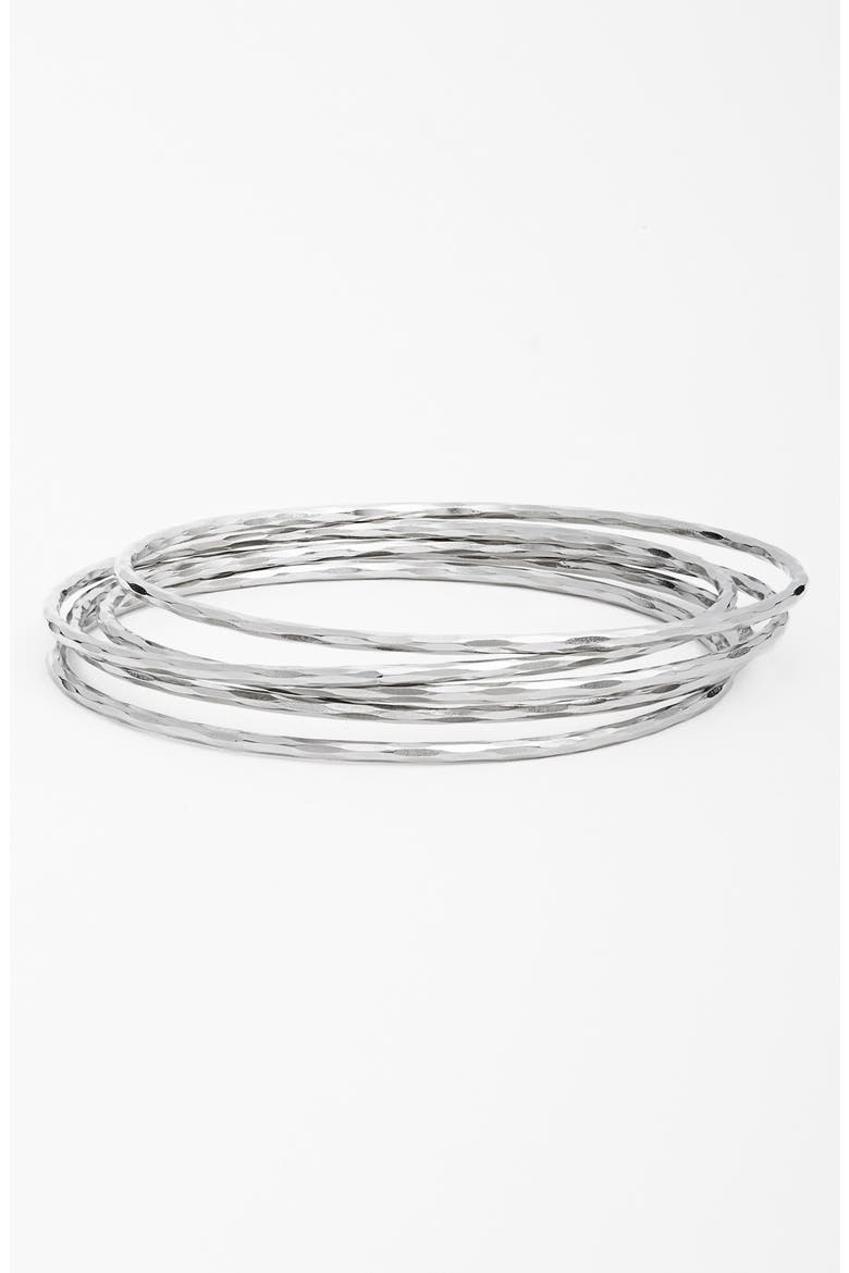 Hammered Bangles, Main, color, SILVER