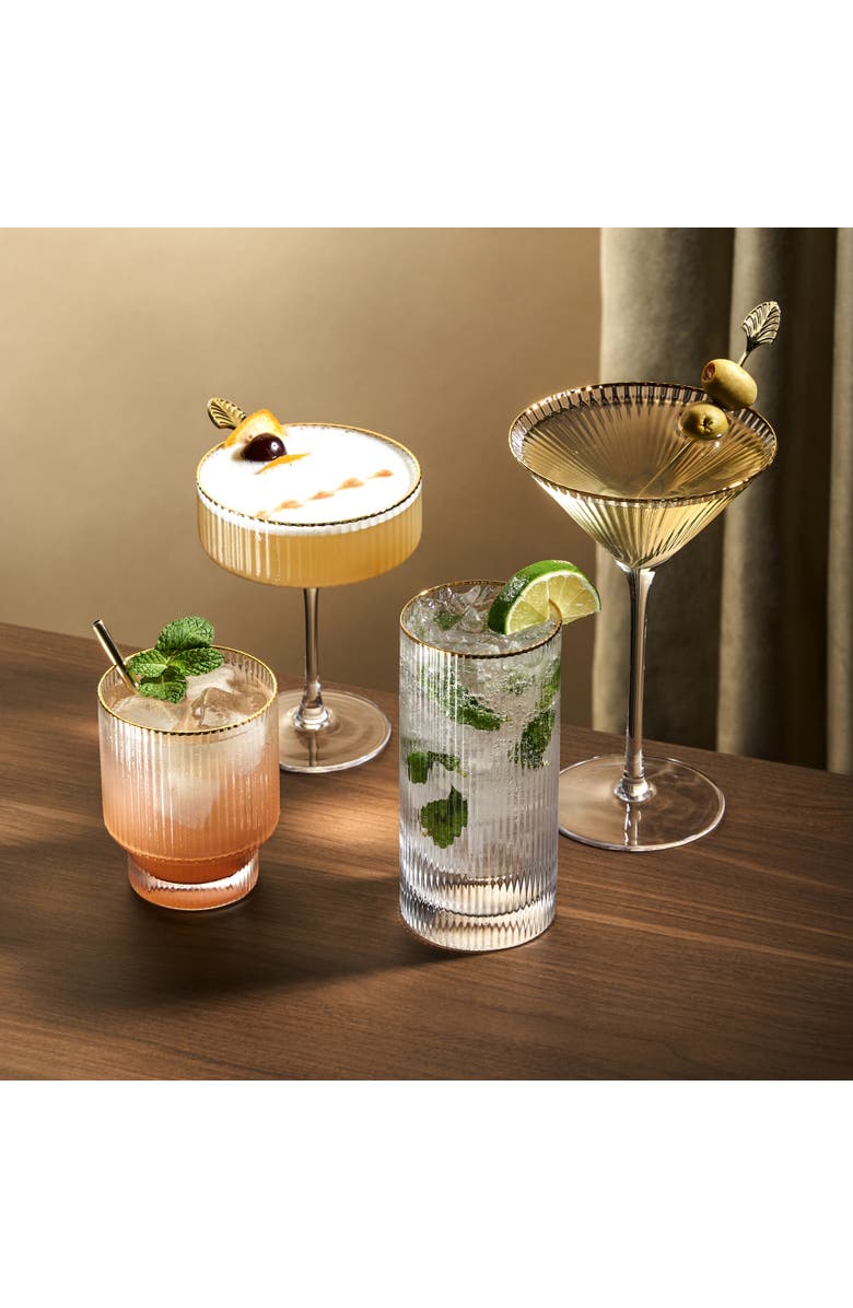 Viski Meridian Crystal Highball Glasses Set of 2, Alternate, color, Clear