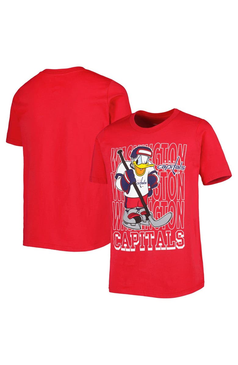 Outerstuff Youth Red Washington Capitals Disney Donald Duck Three-Peat T-Shirt, Main, color, Red