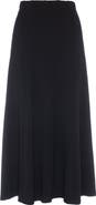 Unclear Cotton Rib Covered Elastic Waistband Midi Panel Skirt