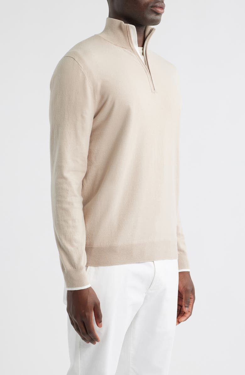 Reiss Swinley Quarter Zip Sweater, Alternate, color, Oatmeal