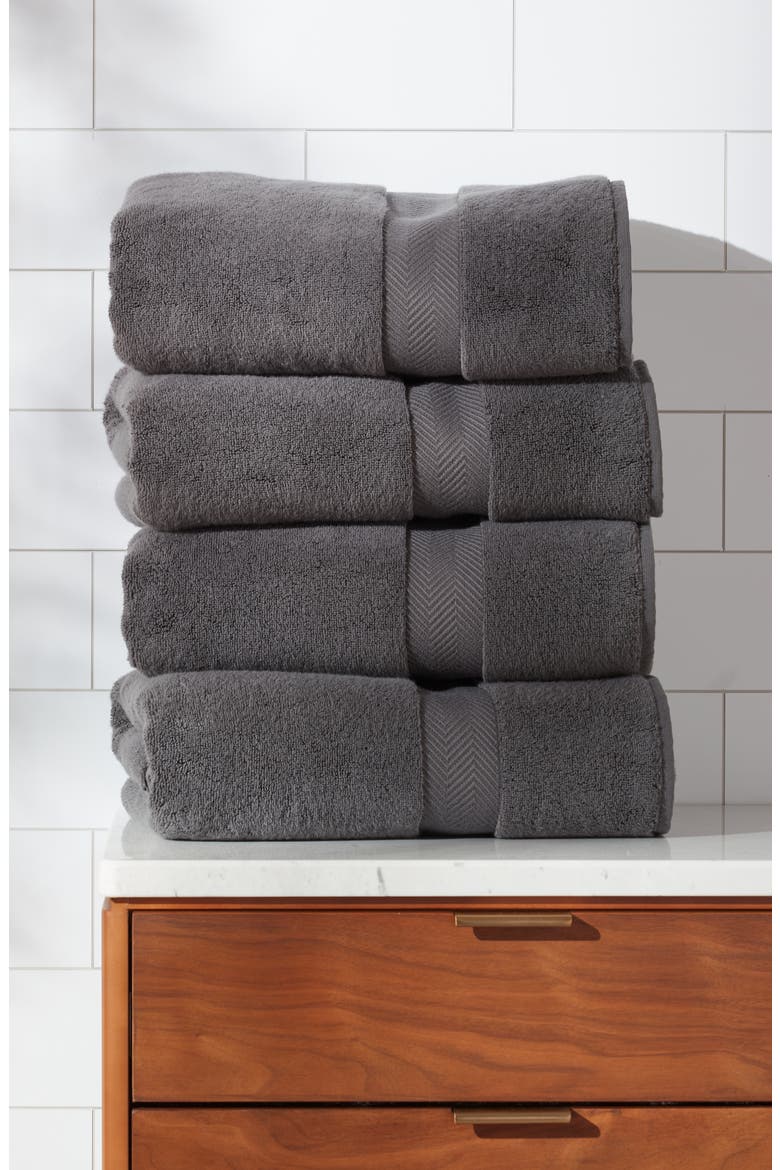 Organic Hydrocotton Set of 4 Bath Towels $140 Value, Alternate, color, GREY ONYX