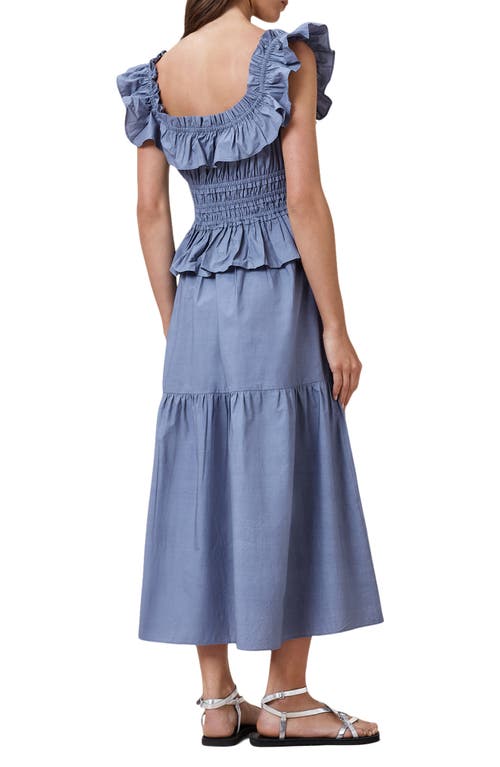 ALLSAINTS ALLSAINTS HALIA RUFFLE COTTON POPLIN MIDI SUNDRESS 