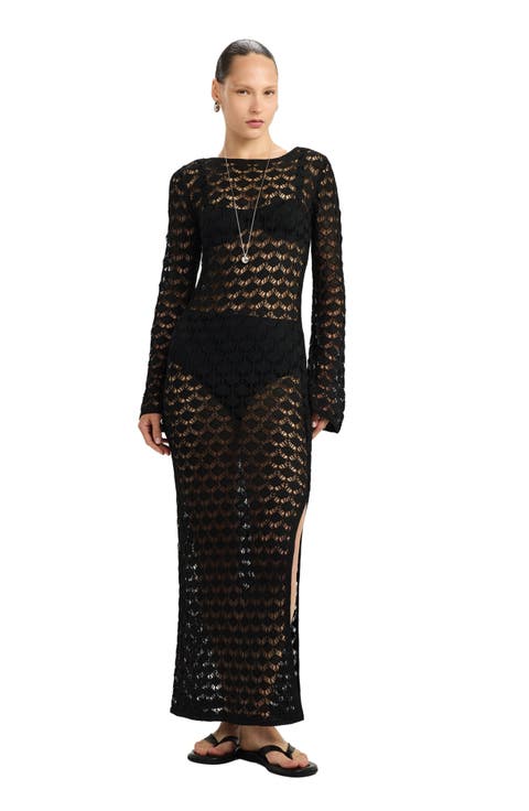 Rama Open Back Crochet Maxi Dress Cover-Up