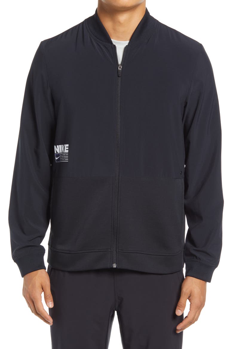 Men's Dri-FIT Zip Jacket, Alternate, color, BLACK/ BLACK