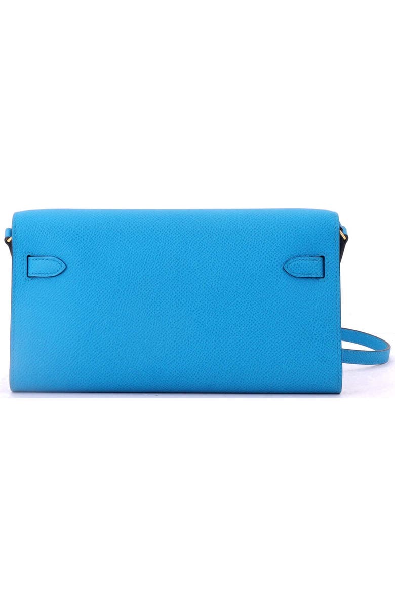 Pre-Owned Hermes Kelly To Go Wallet Verso Epsom, Alternate, color, Verso - Bleu Frida/Rouge H