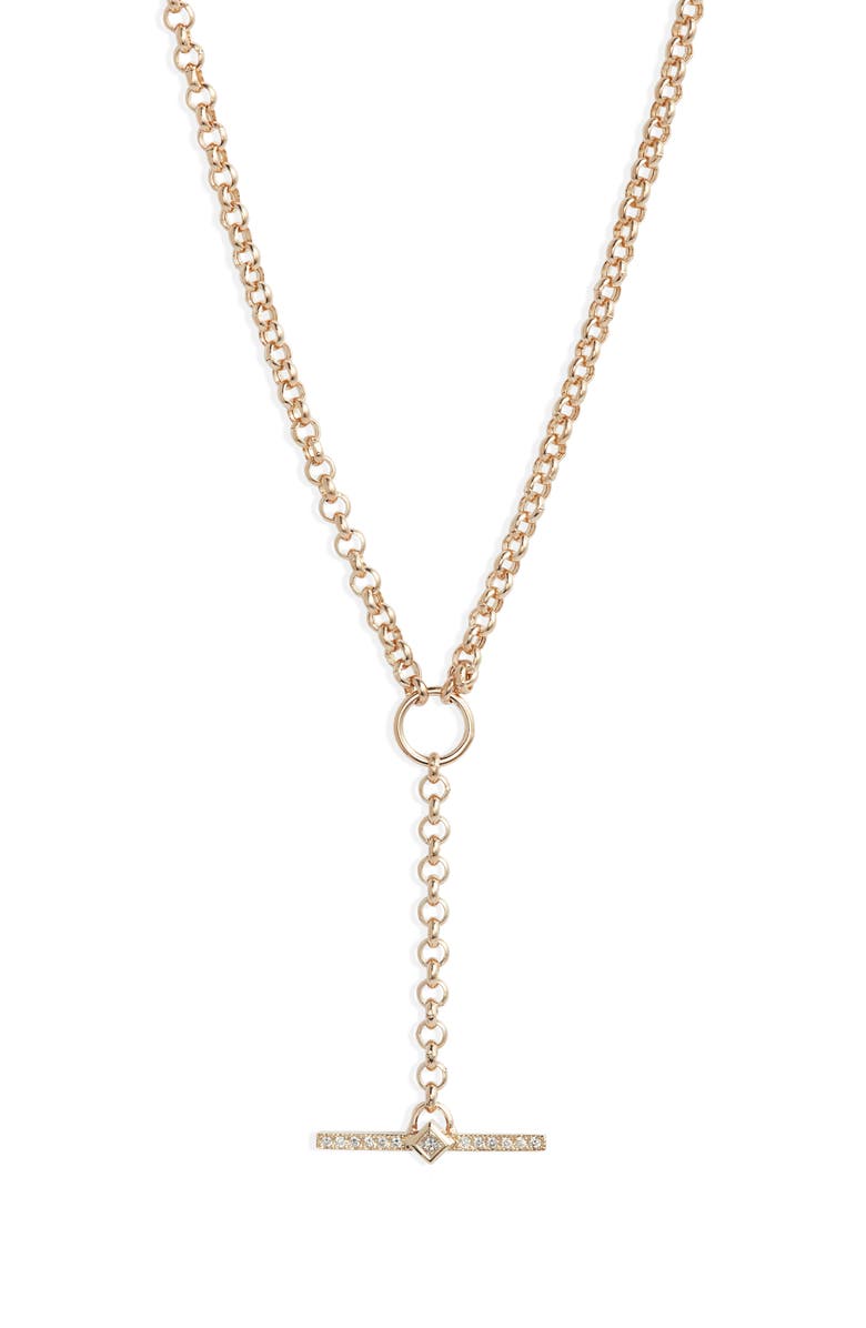 Zoë Chicco Princess Diamond Bar Faux Toggle Y-Necklace, Main, color, 