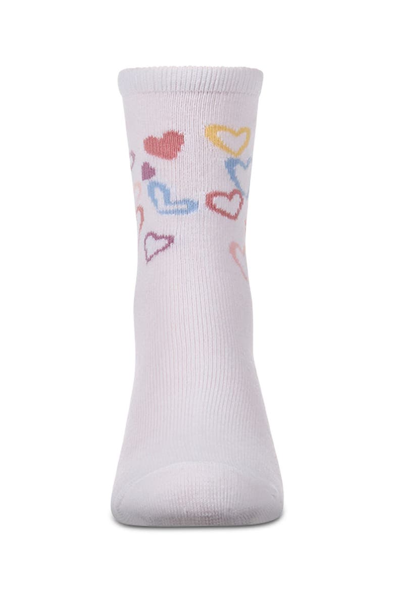 Overlapping Fun Hearts Novelty Crew Sock, Alternate, color, White