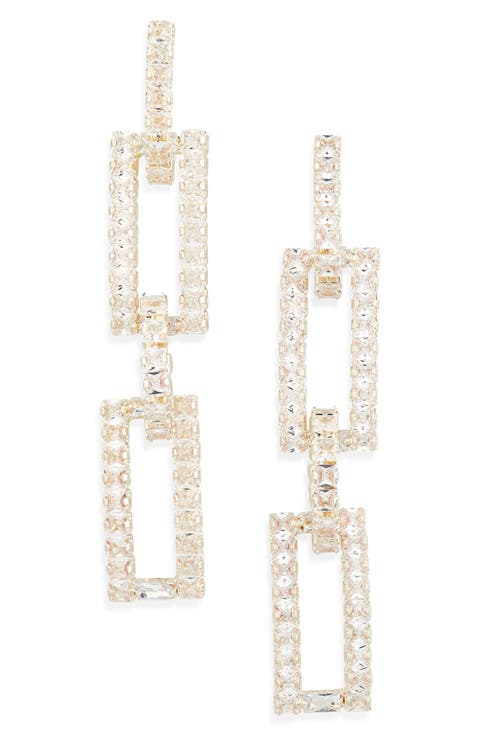 Cubic Zirconia Link Drop Earrings