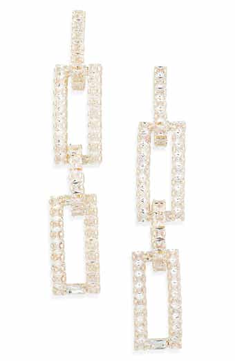 Cubic Zirconia Link Drop Earrings