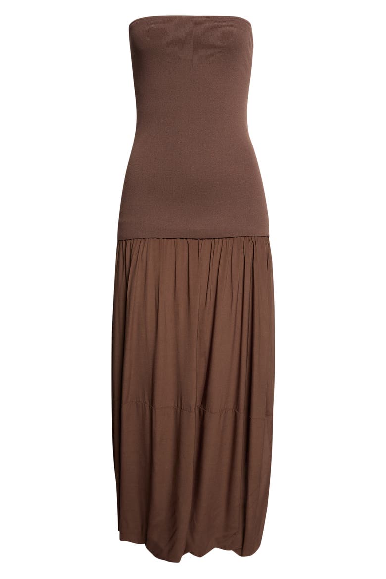 Strapless Balloon Hem Dress, Alternate, color, CEDAR