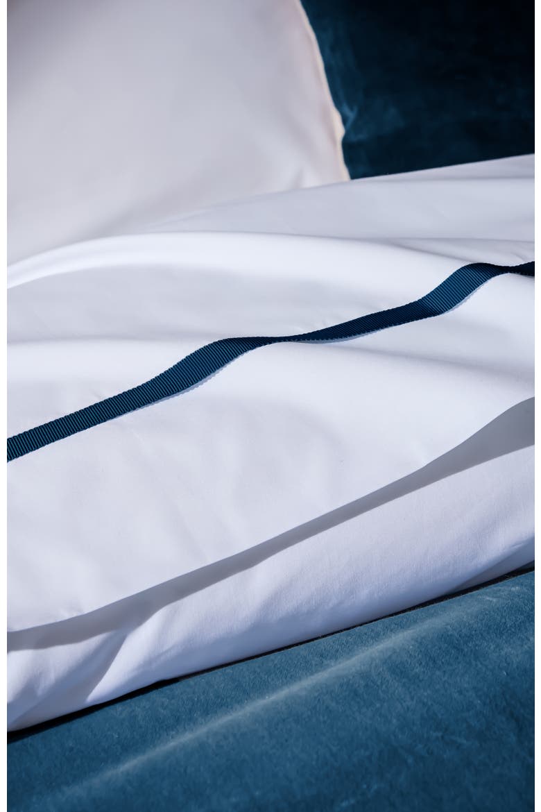 Beaumont Luxury Cotton Percale Flat Sheets, Alternate, color, Navy