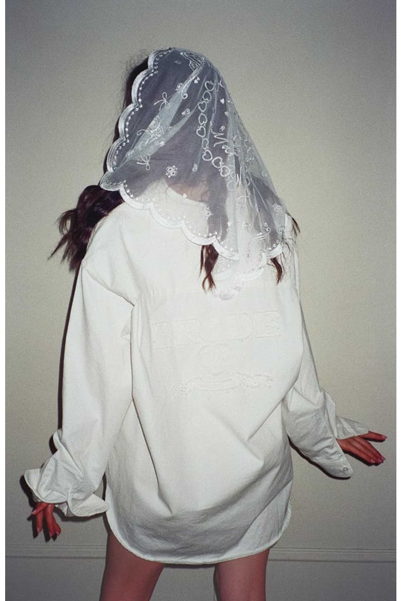 Bride Buttondown, Alternate, color, White