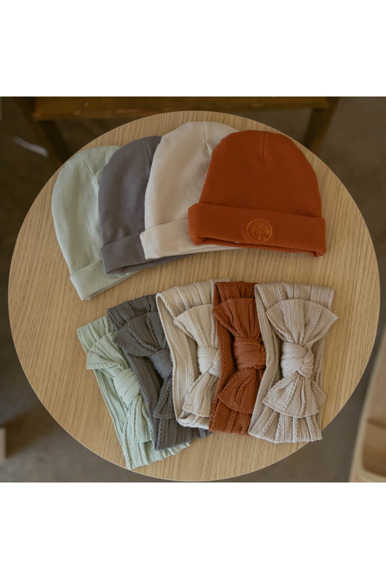 Baby Beanies, Alternate, color, Sage/Pewter