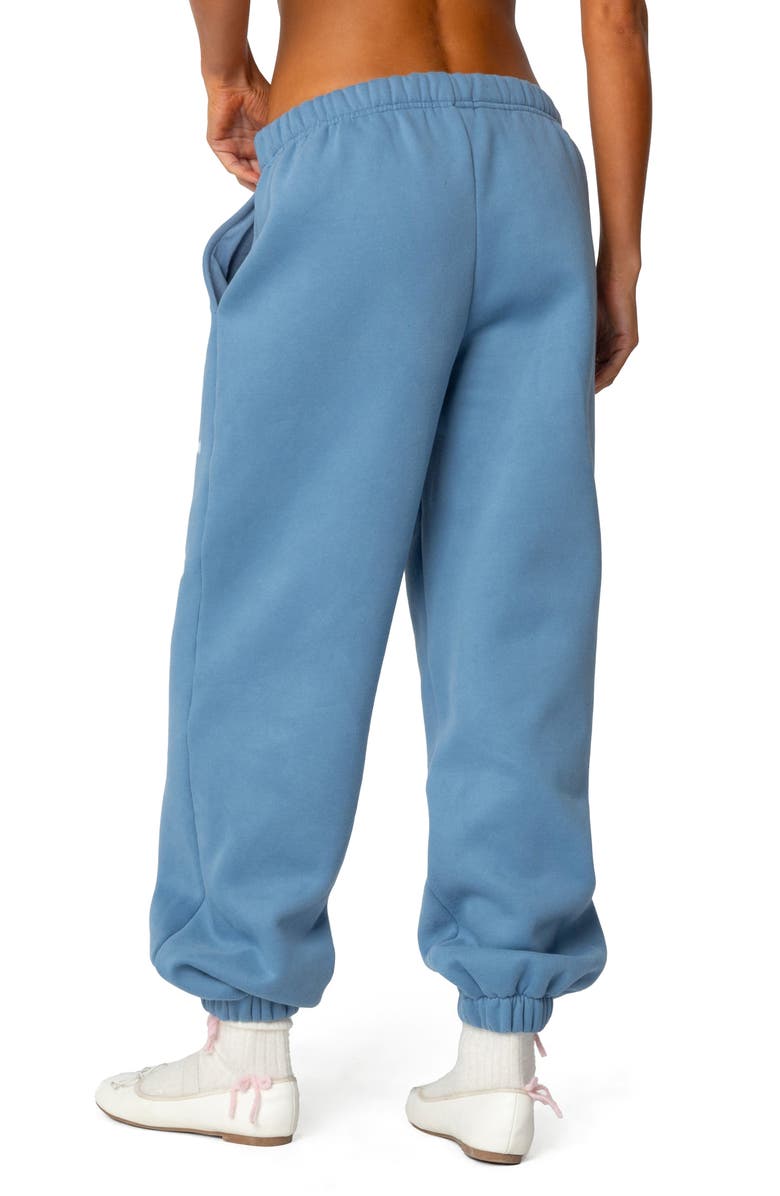 EDIKTED Bow Bliss Oversized Sweatpants, Alternate, color, Blue