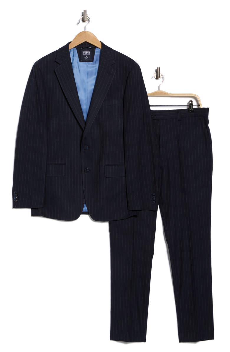 Original Penguin Pinstripe Notch Lapel Suit, Alternate, color, Blue