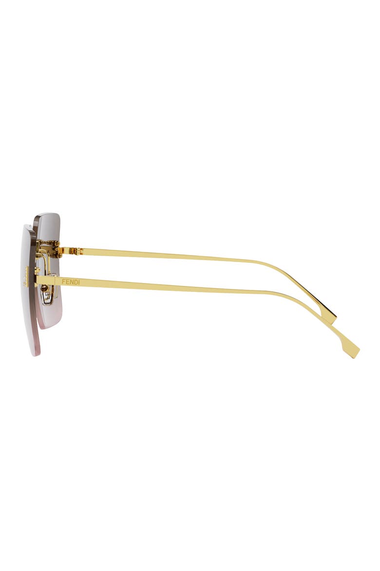 'Fendi First 59mm Geometric Sunglasses, Alternate, color, SHINY ENDURA GOLD METAL