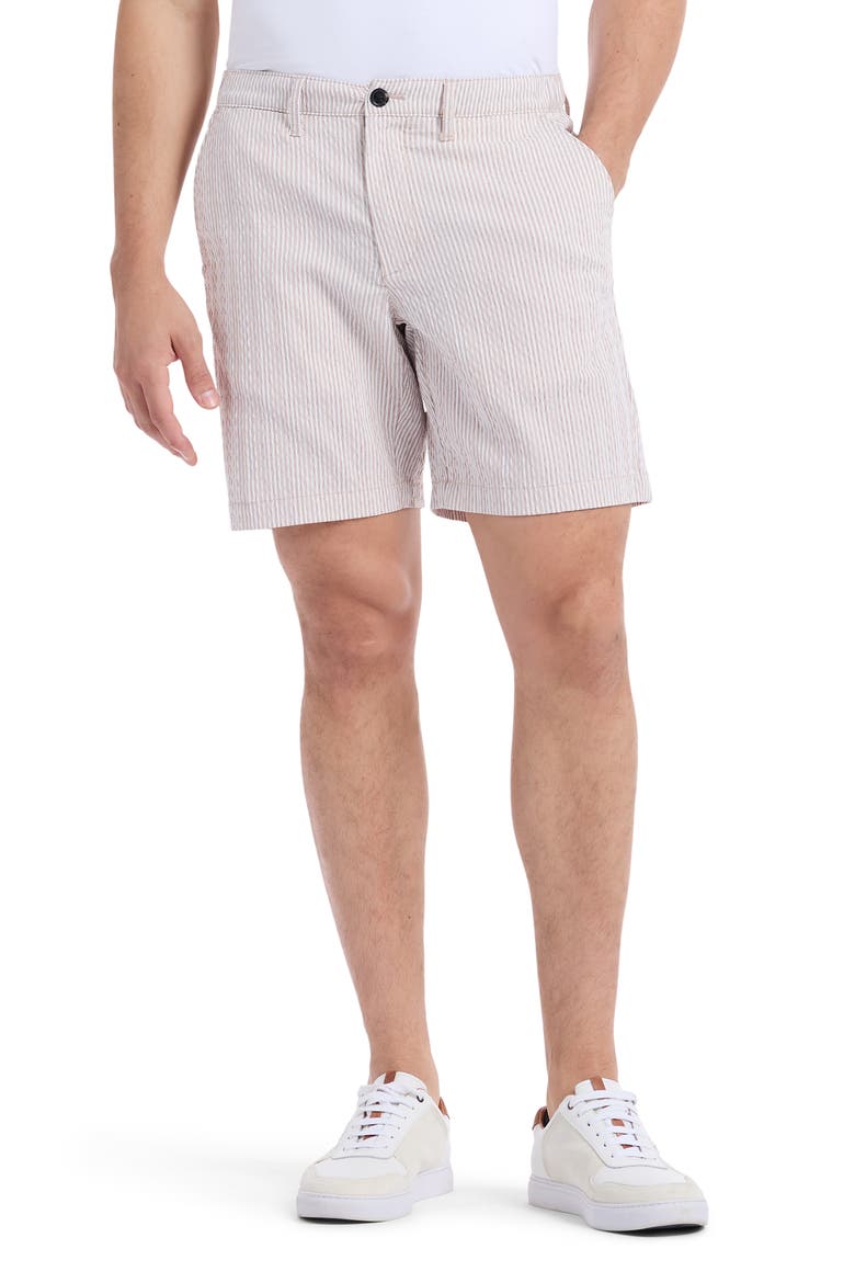 Fornillo Stripe Woven Shorts, Main, color, KHAKI