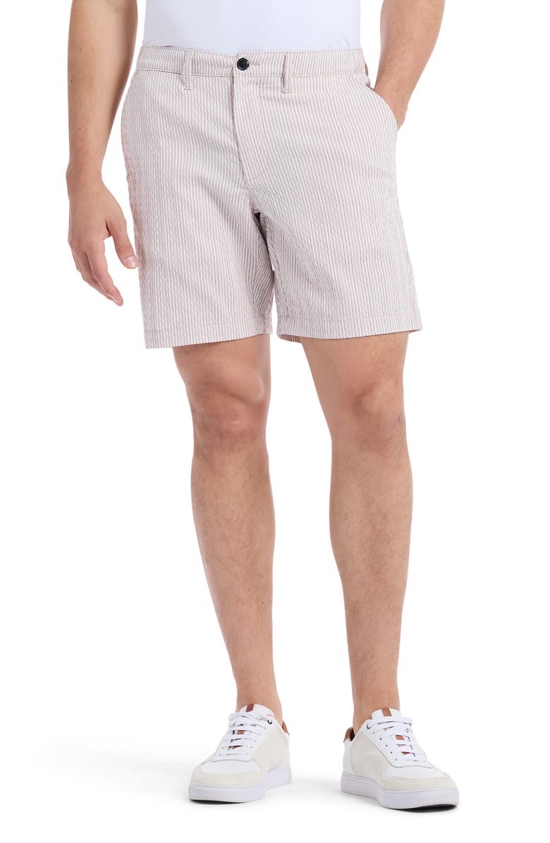 Robert Graham Fornillo Stripe Woven Shorts, Main, color, Khaki