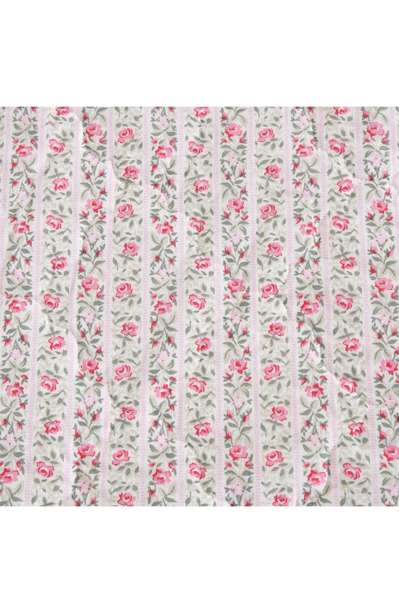 Laura Ashley Marta Floral Stripe 3-Piece King Quilt & Sham Set, Alternate, color, Lt-Pastel Pink