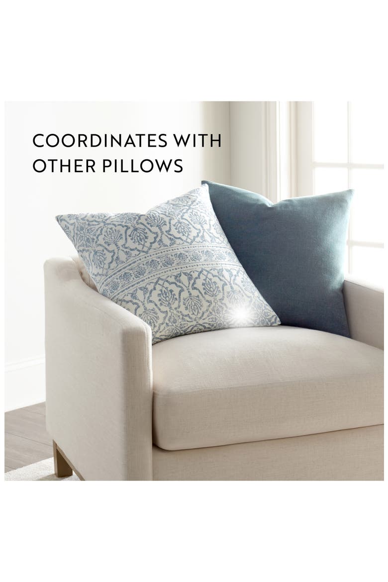 Antique Floral Cotton Throw Pillow, Alternate, color, LIGHT BLUE