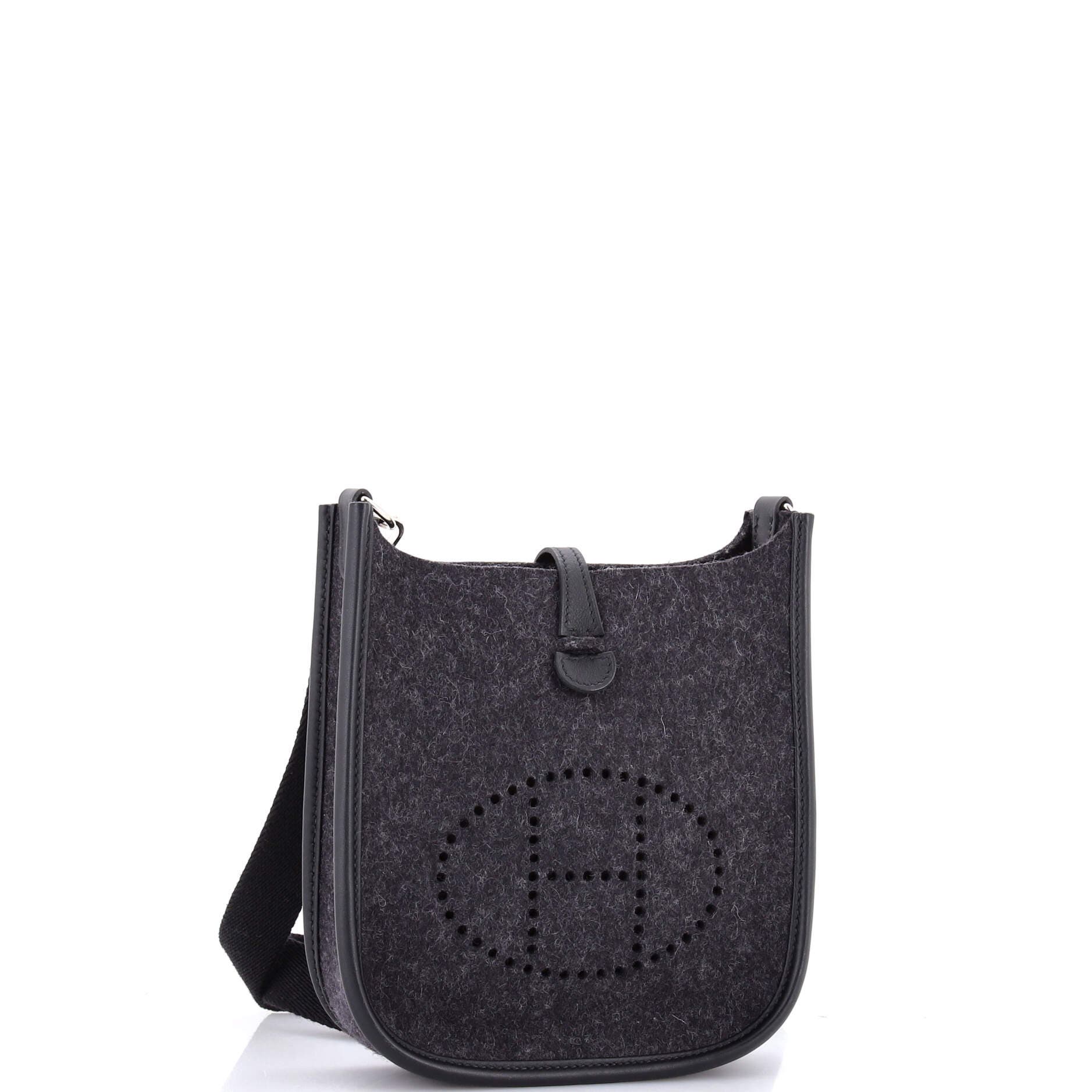 Pre-Owned Hermes Evelyne Bag Gen III Felt TPM, Alternate, color, Noir