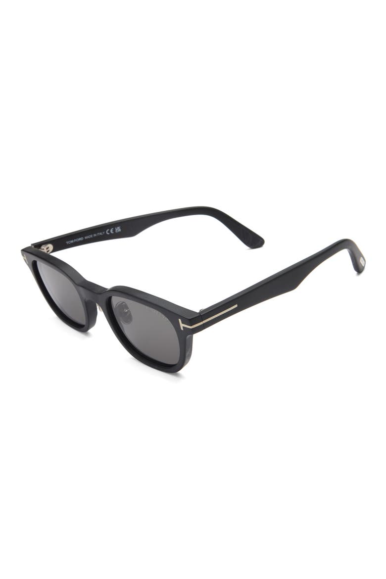 49mm Square Sunglasses, Alternate, color, MATTE BLACK / SMOKE