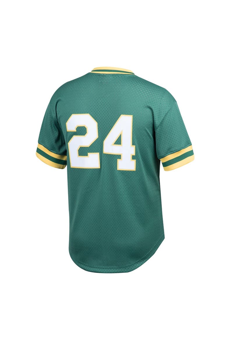 Men's Mitchell & Ness Rickey Henderson Green Oakland Athletics Cooperstown Collection Big & Tall Mesh Batting Practice Jersey, Alternate, color, Green