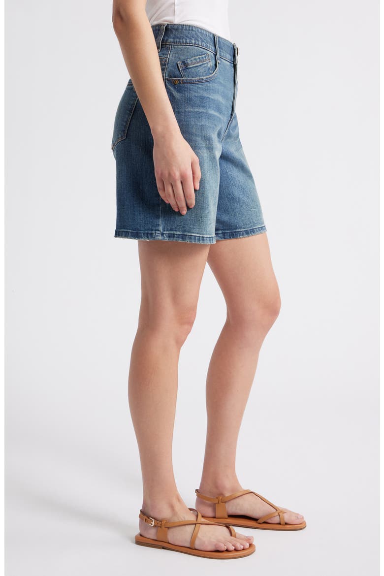 High Waist Relaxed Denim Shorts, Alternate, color, MID BLUE ARTISANAL