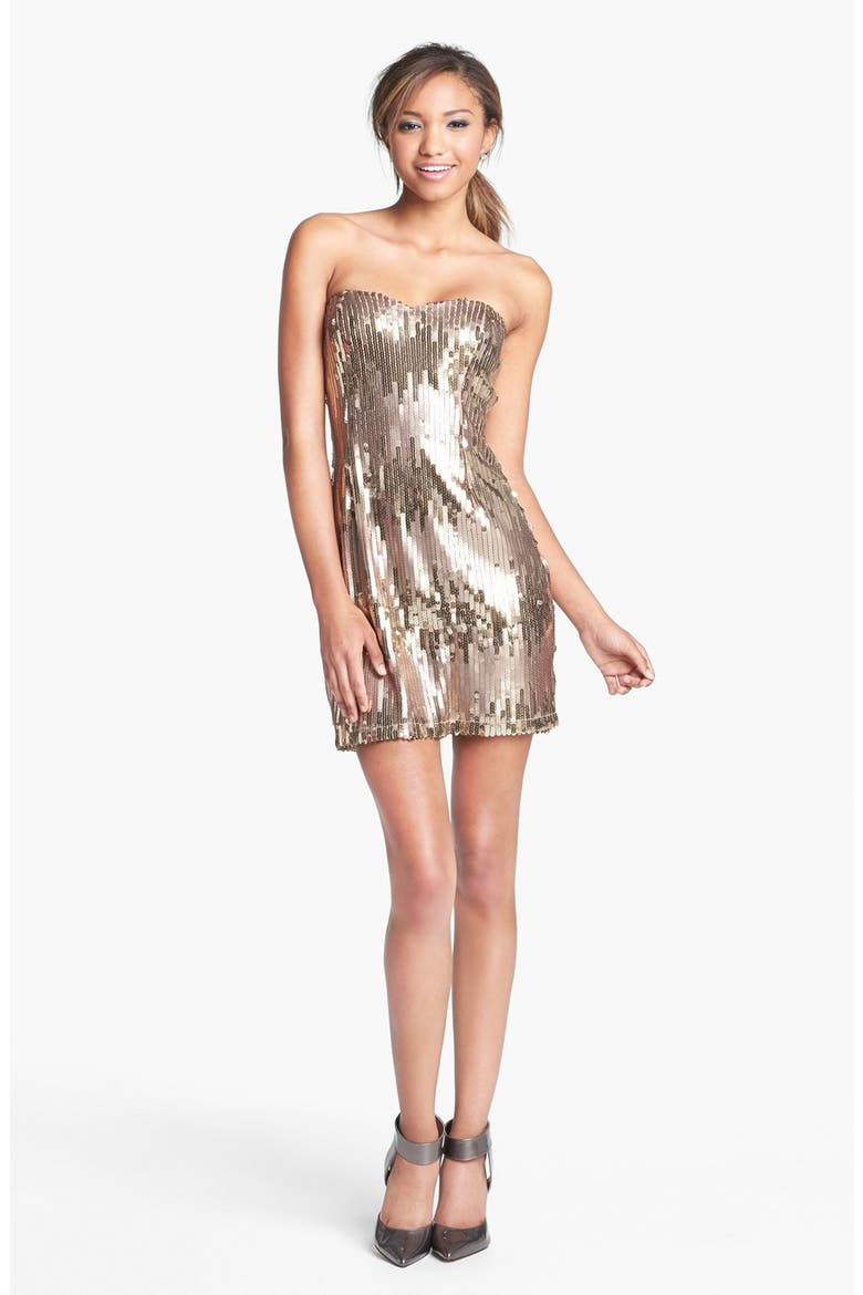 Sequin Body-Con Dress, Main, color, GOLD