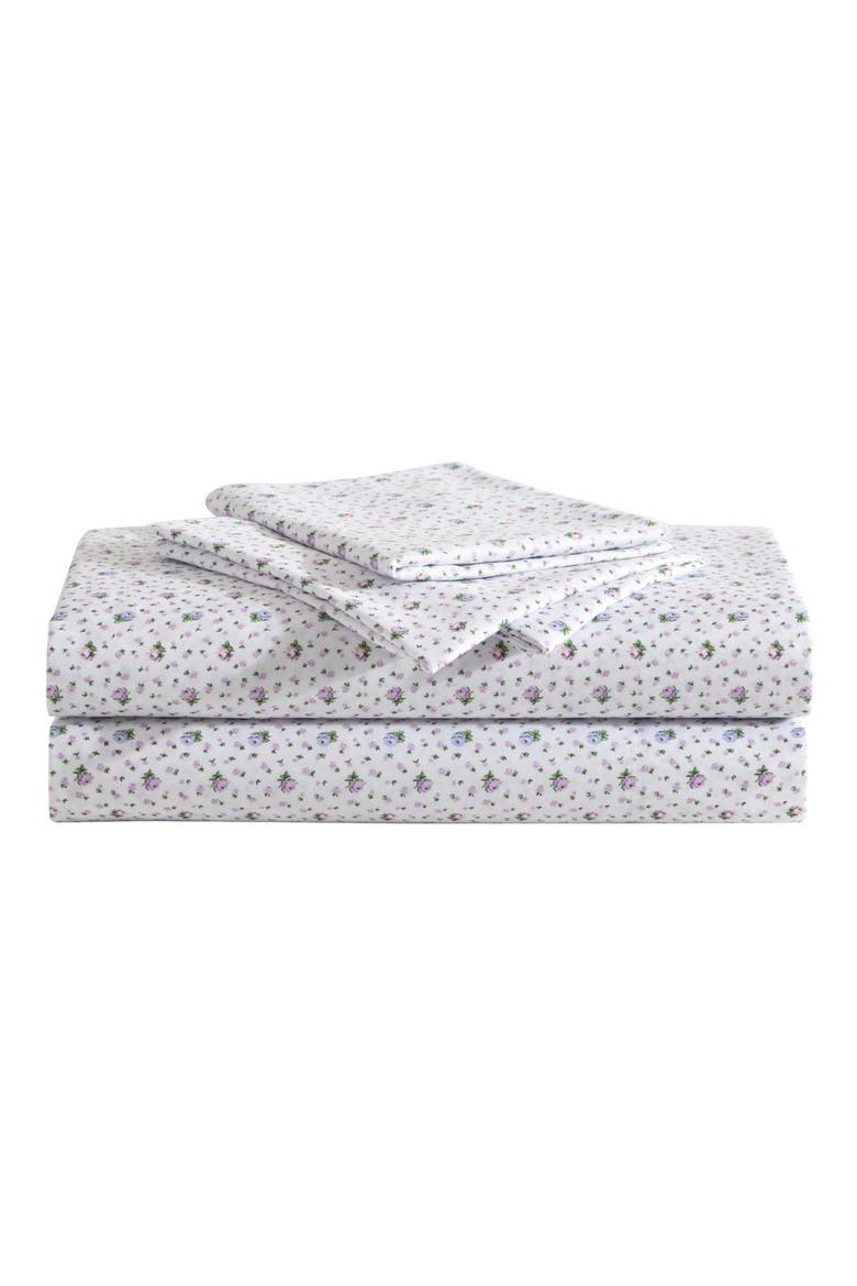 Pretty Floral Ditsy Sheet Set, Main, color, PURPLE