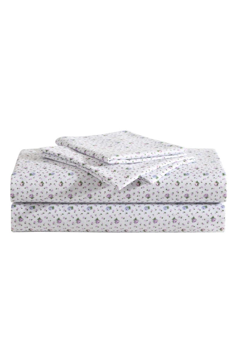 Betsey Johnson Pretty Floral Ditsy Sheet Set, Main, color, Purple