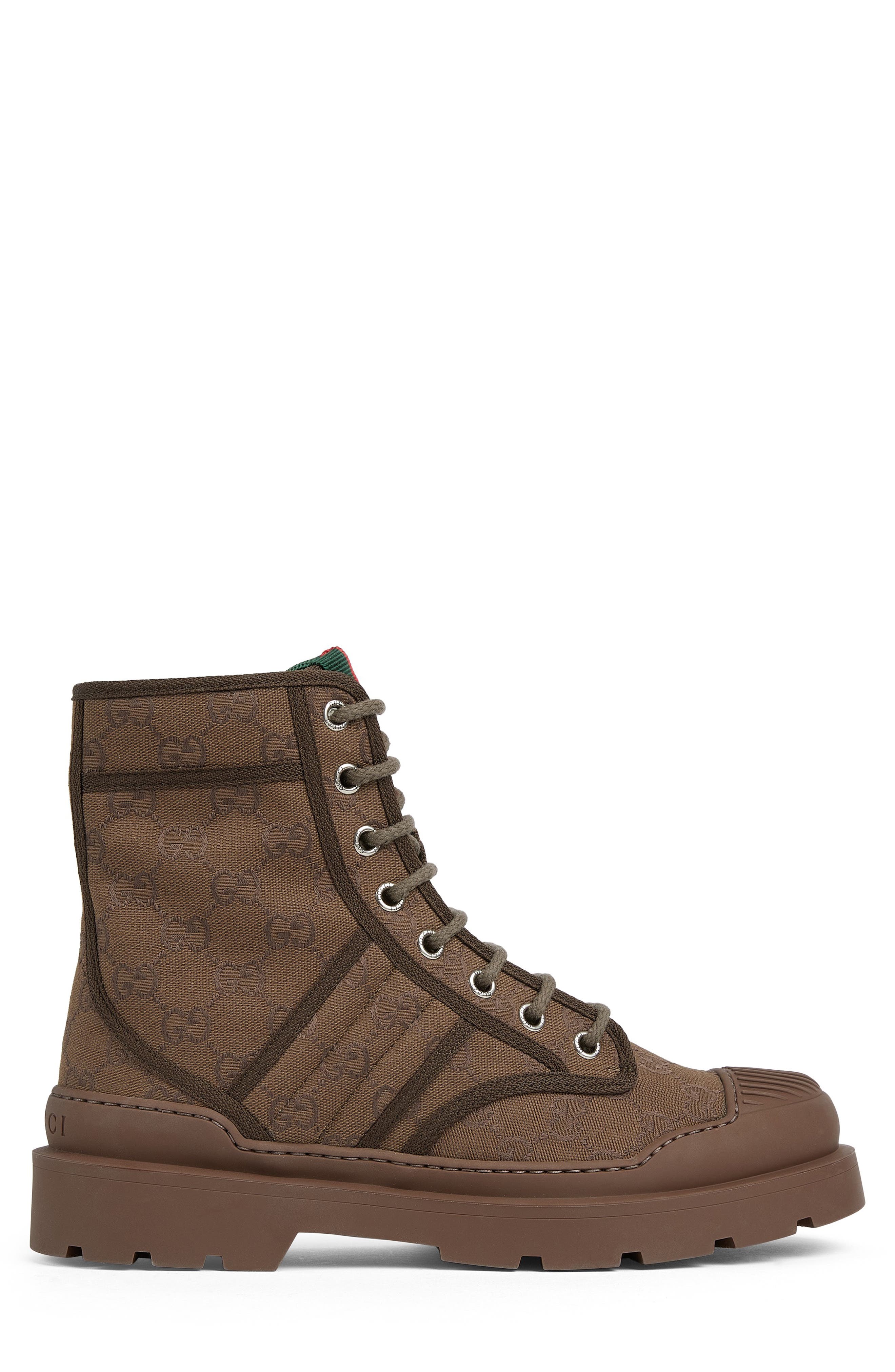 Gucci New Sherlin Combat Boot, Alternate, color, Dark Brown
