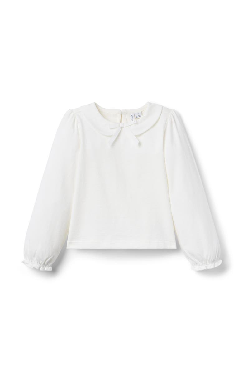 Janie and Jack Bow Collared Top, Main, color, White