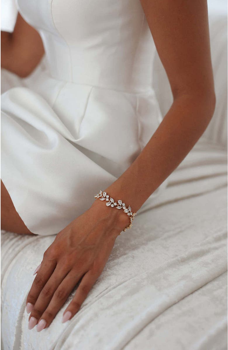 Untamed Petals Cami Crystal Bracelet, Alternate, color, Gold