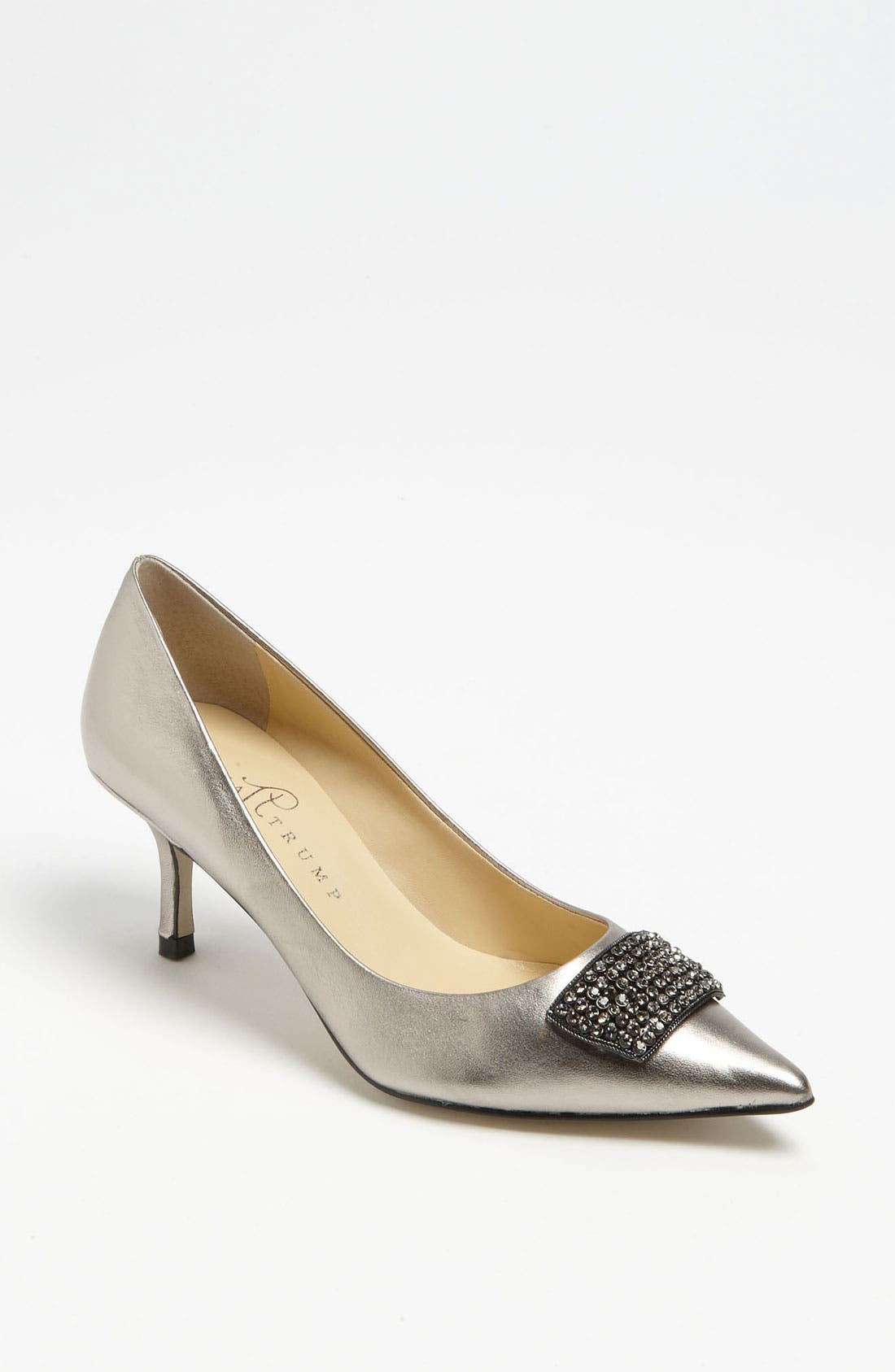 'Dalia' Pump, Main, color, PEWTER LEATHER