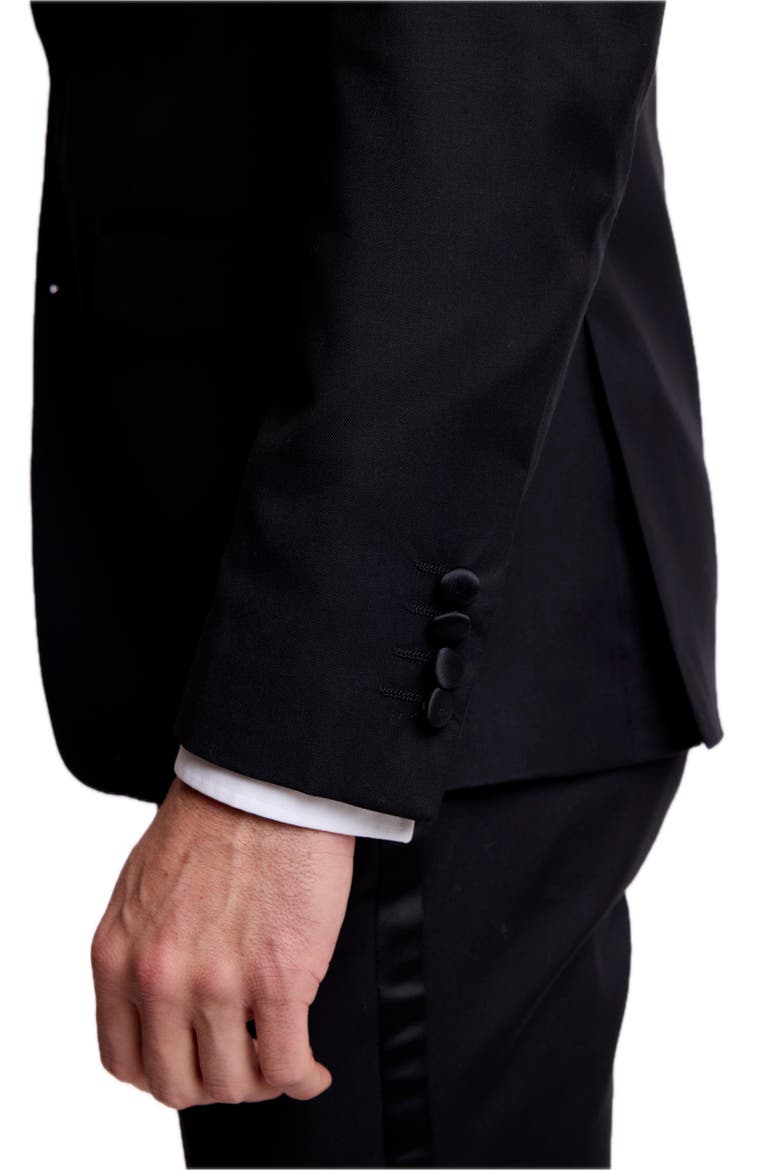 Kyle Peak Lapel Stretch Tuxedo Jacket, Alternate, color, NEW BLACK