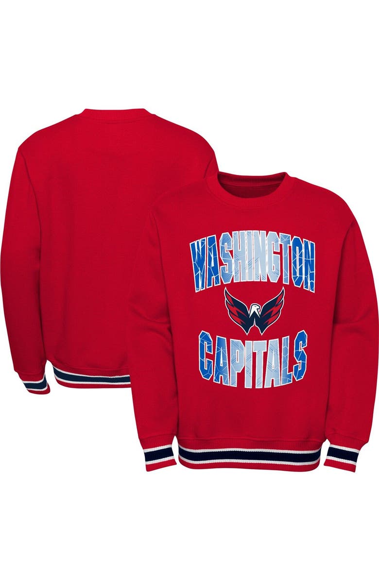 Outerstuff Youth Red Washington Capitals Classic Blueliner Pullover Sweatshirt, Main, color, Red