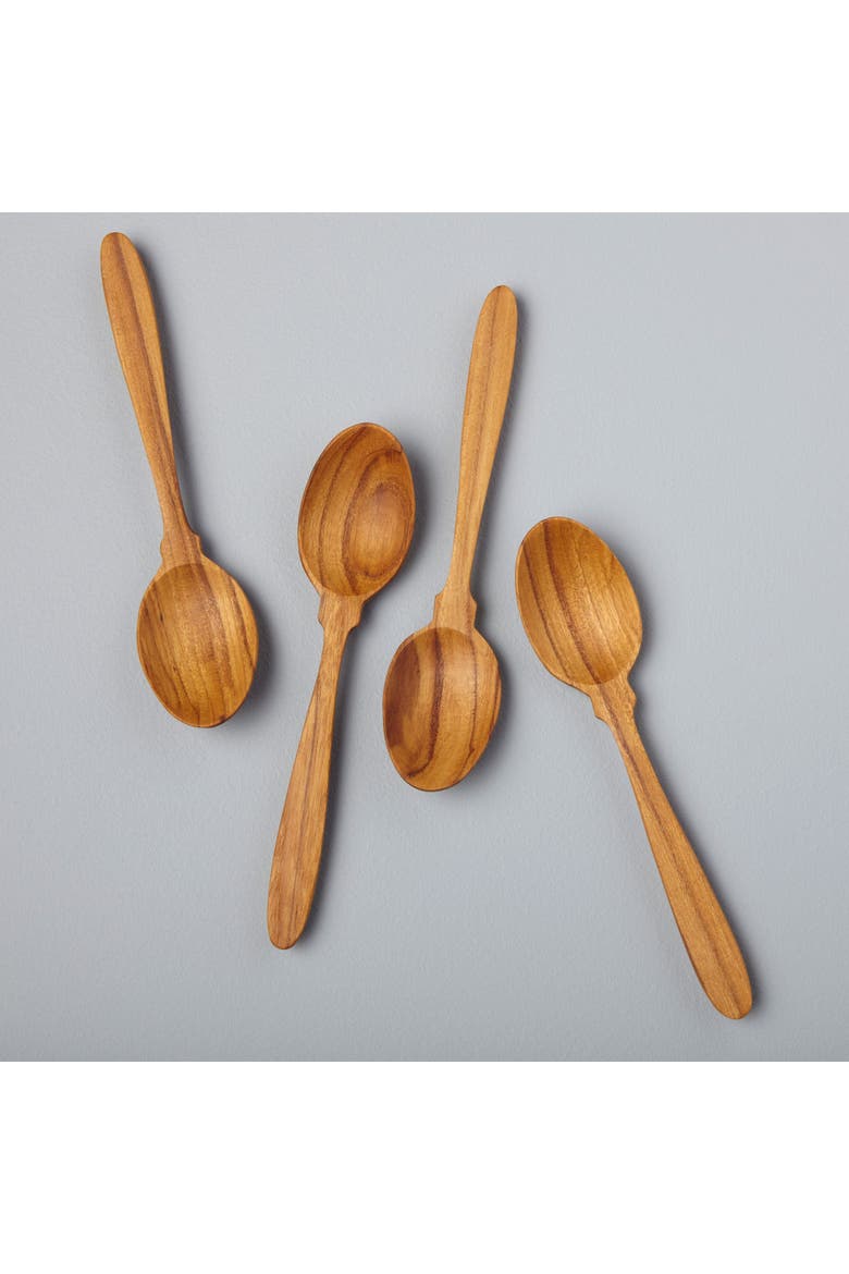 Teak Coffee Spoons - Set of 4, Alternate, color, Teak