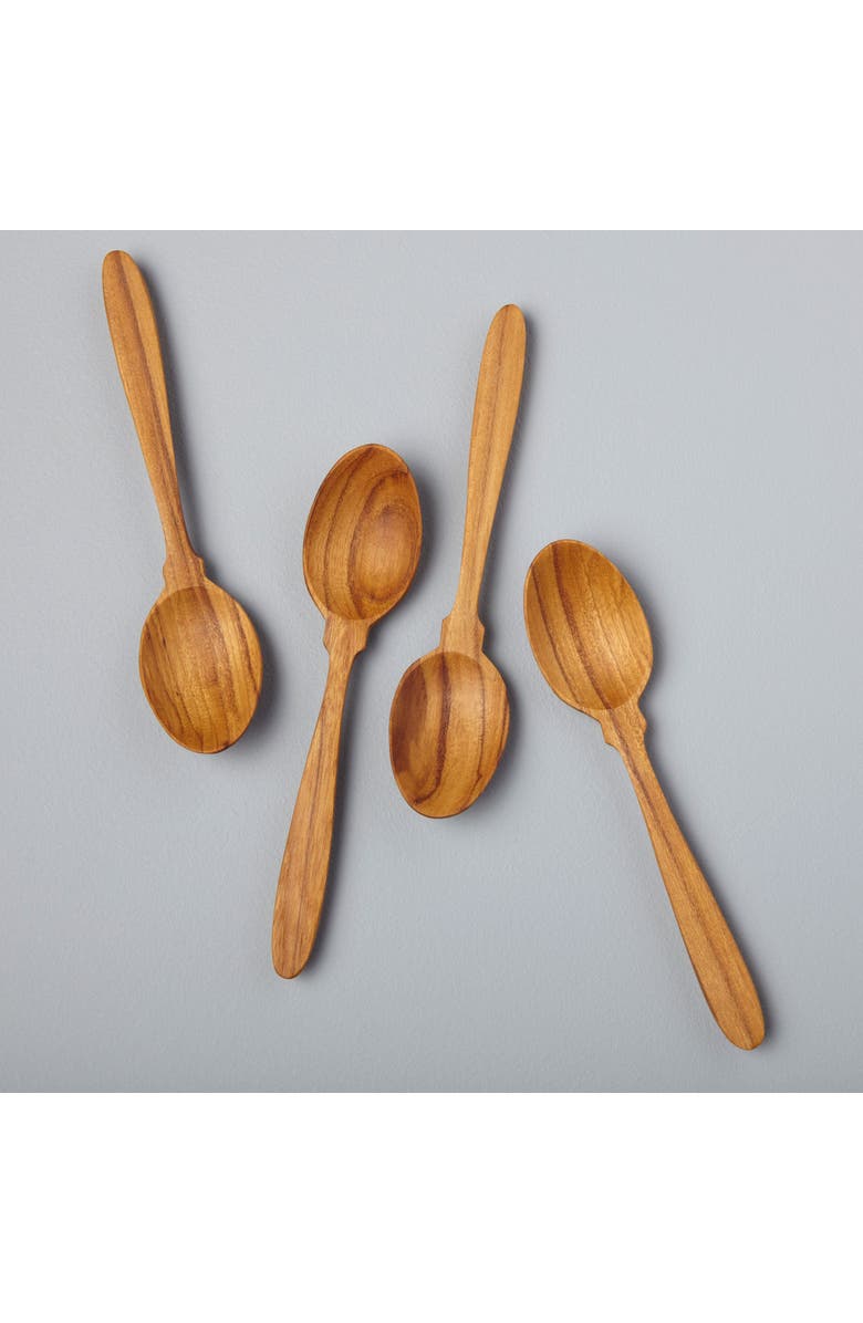 Be Home Teak Coffee Spoons - Set of 4, Alternate, color, Teak
