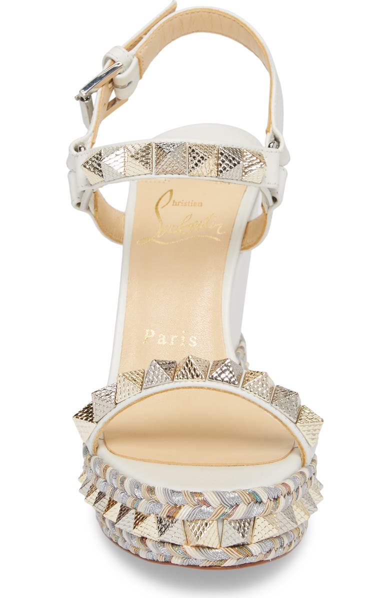 Christian Louboutin Pyraclou Wedge Sandal, Alternate, color,