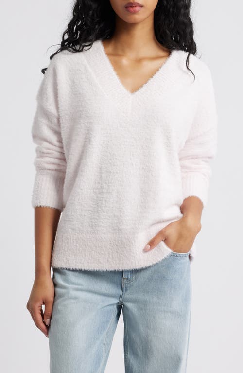 Bp. Fuzzy V-neck Sweater In Pink